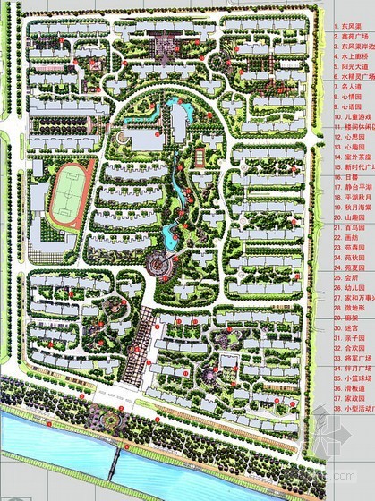 河南居住区景观设计资料下载-[郑州]居住区景观设计方案
