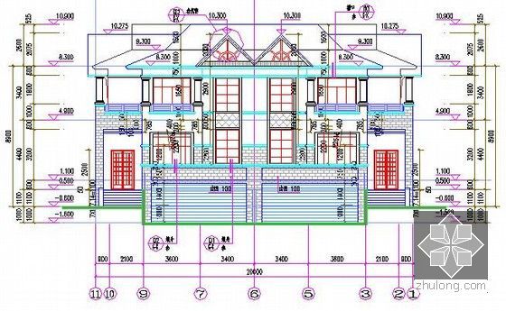 [广东]3层别墅建安工程预算书(含施工图纸)-立面图