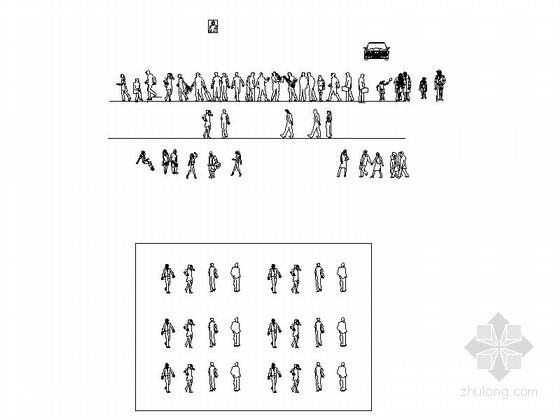 人物立面CAD图块下载资料图纸总缩略图 