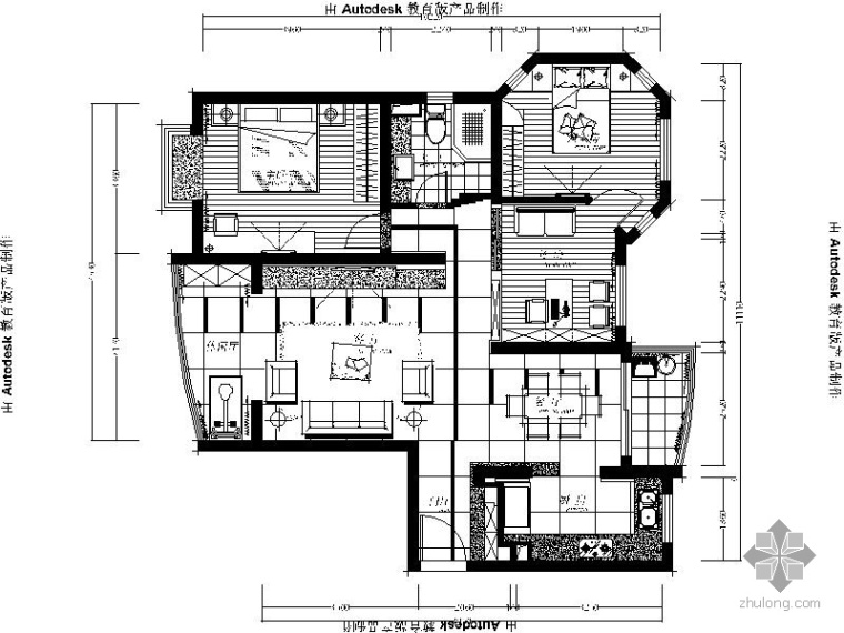 地中海二居室内装修方案资料下载-现代两居设计方案