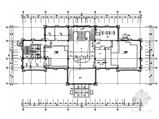 [山东]2层知名房地产售楼处建筑设计施工图-2层知名房地产售楼处建筑平面图