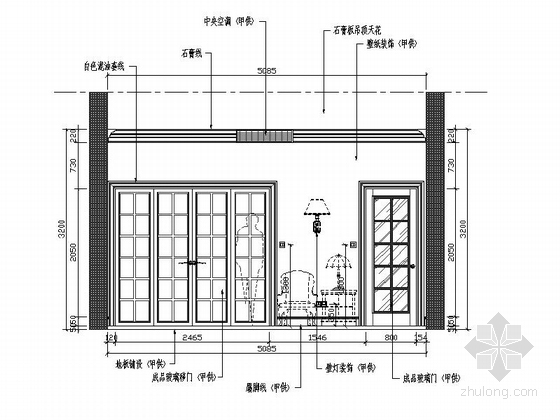 [上海]欧式温馨精装修2层别墅室内设计施工图-[上海]欧式温馨精装修2层别墅室内设计立面图