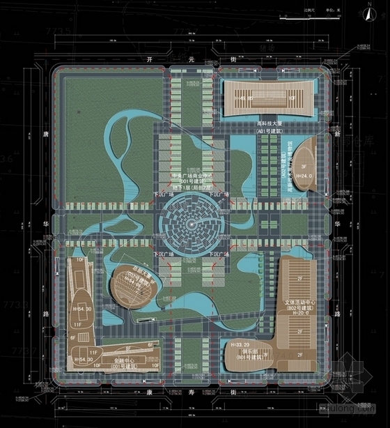 [山西]经济技术开发区中心区规划建设方案文本（4个地块）-经济技术开发区中心区总平面图