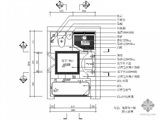 星级卫生间装修资料下载-[北京]酒店客房卫生间装修图