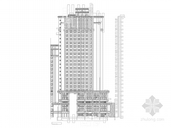 [甘肃]省级甲等综合性人民医院建筑施工图-省级甲等综合性人民医院建筑立面图