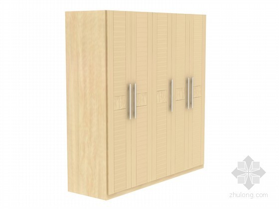 衣橱衣柜现代资料下载-现代实木衣柜3D模型下载