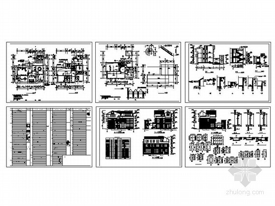 某三层现代中式别墅建筑施工图- 