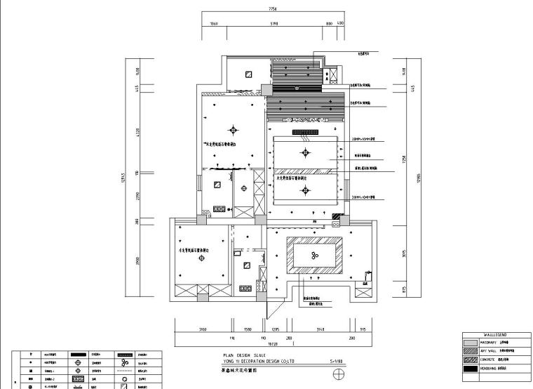 聚鑫城室内施工图设计（CAD+实景图）-天花布置图