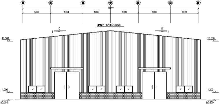 门式刚架结构60×32厂房工程施工图（CAD，8张）_2