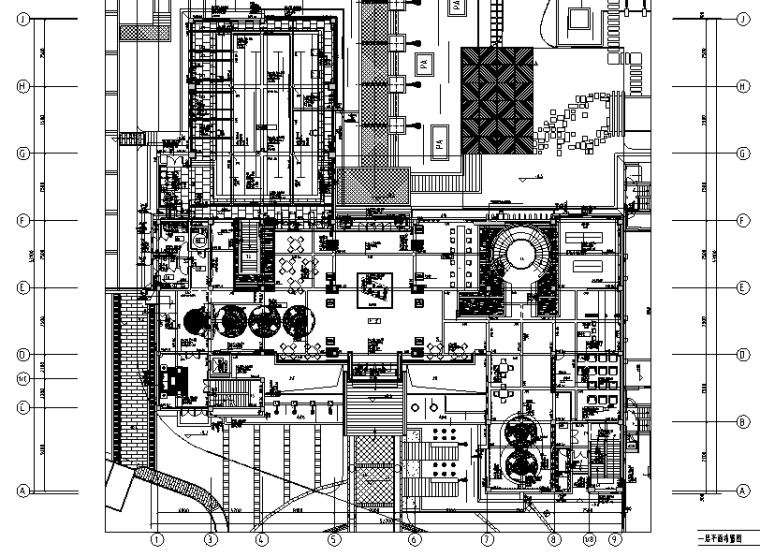 花园设计施工图纸资料下载-金海花园城会所空间设计施工图（附效果图）