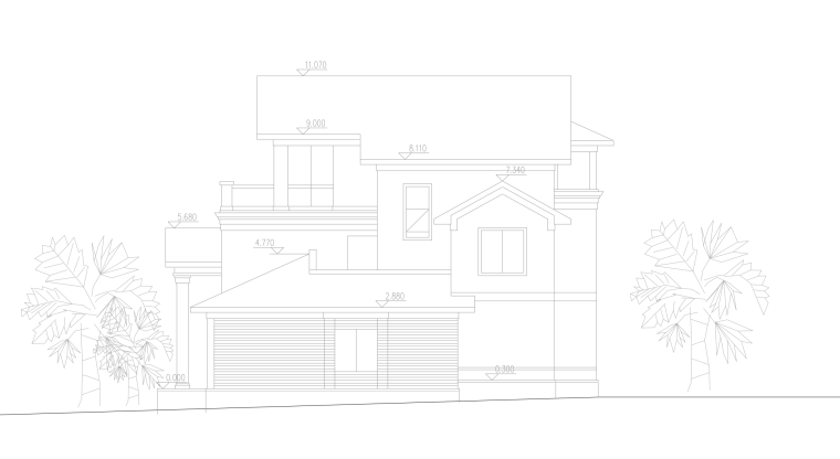 古塔建筑设计图纸资料下载-多层小别墅建筑设计图纸