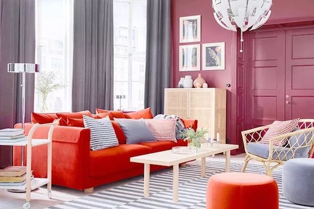 清新彩色平面图资料下载-你不知道的客厅彩色沙发，给你不一样的格调。