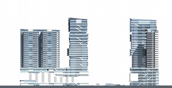 [河北]二十五层商业综合体建筑设计方案文本-立面图