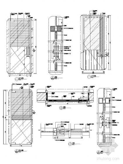 现代办公室设计CAD资料下载-现代办公室钢化玻璃门详图