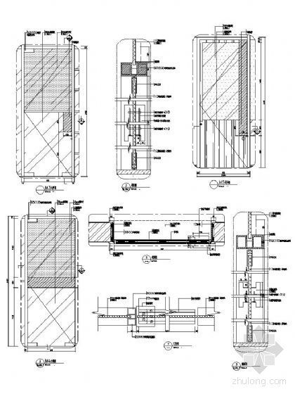 玻璃门节点图纸资料下载-现代办公室钢化玻璃门详图
