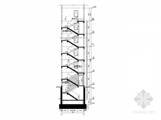 杭州装修楼梯资料下载-[杭州]30层高层钢筋混凝土结构住宅楼楼梯详图