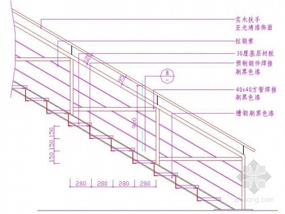 楼梯栏杆扶手节点大样图资料下载-建筑工程楼梯扶手栏杆大样图