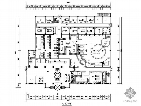 CAD平面图尺寸资料下载-五层宾馆装饰平面图