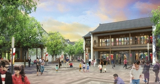 [浙江]江南山水风情商业步行街规划设计方案-商业步行街景观效果图