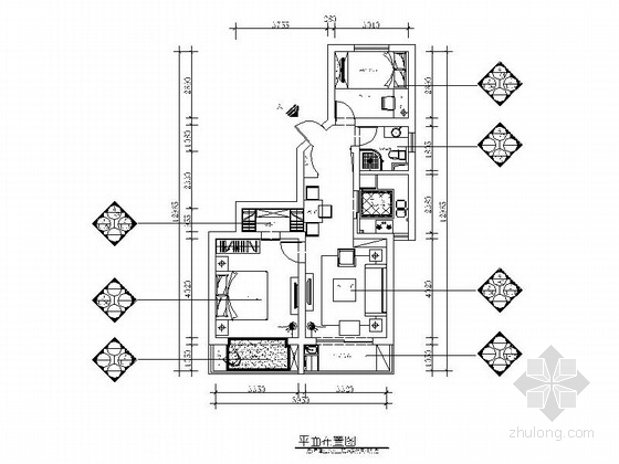 徽派农村别墅CAD图资料下载-[上海]精品唯美田园乡村风格两居室CAD装修施工图（含效果）