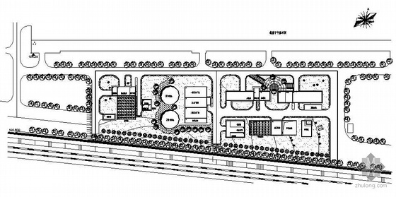 污水处理厂景观平面图资料下载-某污水处理厂环境景观设计平面图