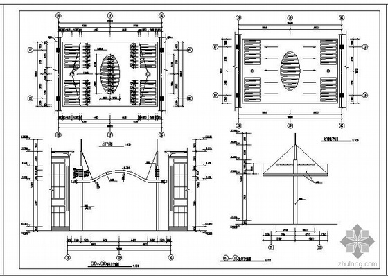 某小区大门及屋顶造型图纸