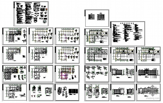 六层框架结构教学楼建筑资料下载-某3层教学楼框架结构图