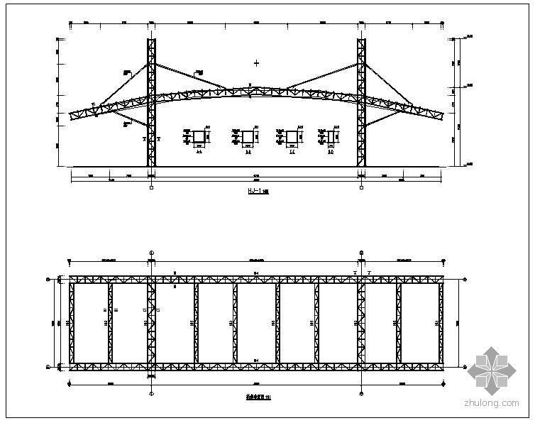 天棚木龙骨资料下载-唐山某收费站管桁架天棚结构方案