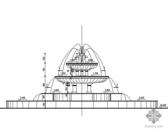 CAD圆形喷泉资料下载-三层圆形喷泉施工图