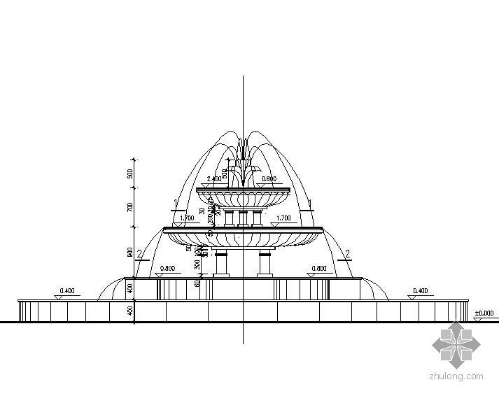圆形喷泉设计cad资料下载-三层圆形喷泉施工图