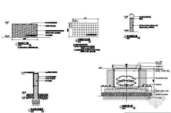 入口流水墙喷水池施工详图资料下载-主入口标志墙施工详图