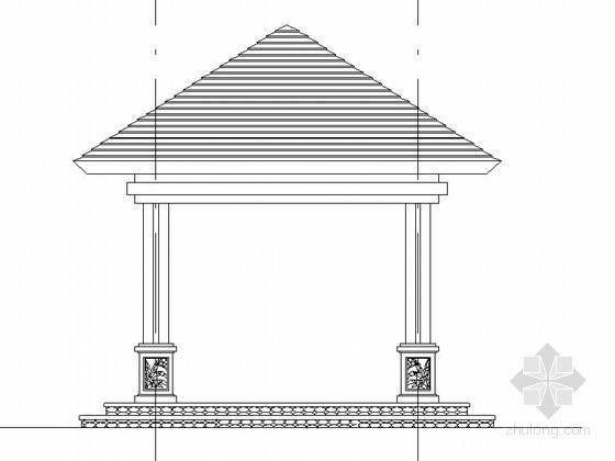 四角凉亭节点详图资料下载-带座凳四角凉亭施工做法