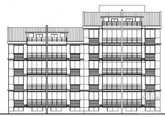 大型职工宿舍楼施工图资料下载-某六层职工宿舍楼建筑方案图