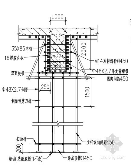 楼板地板施工方案资料下载-住宅楼地下室高大模板施工方案(计算书)