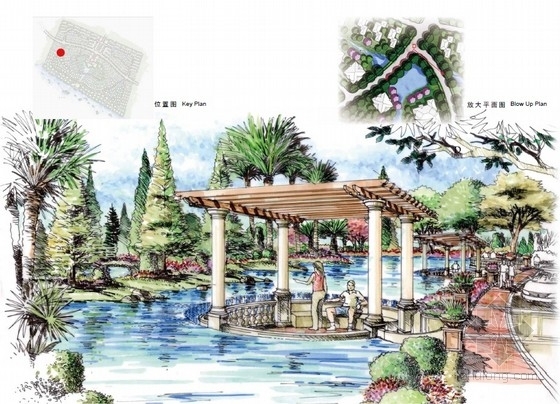 [郑州]法式新古典风格滨水别墅区景观概念设计方案- 