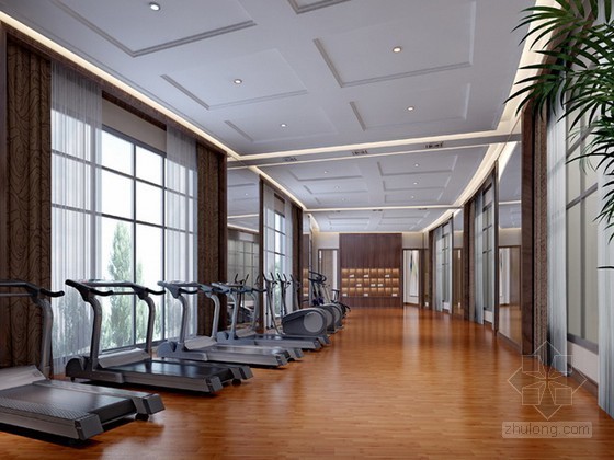 健身房的空调设计资料下载-健身房3d模型下载