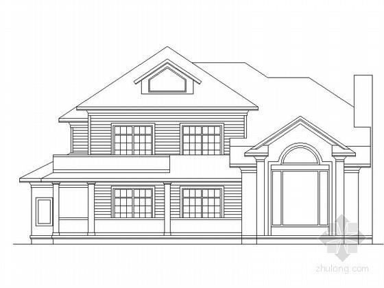 二层欧式别墅模型资料下载-某二层欧式别墅建筑方案图（347平方米）