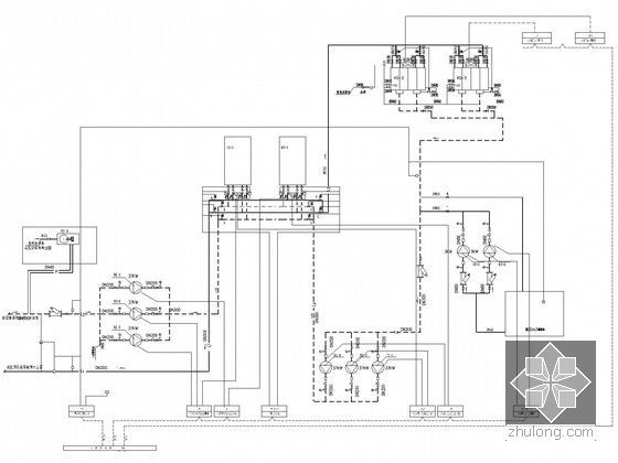 [长沙]地下商场空调通风全套设计施工图(详图丰富)-中央空调能源管理系统控制原理图（水系统）