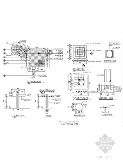 现代居住区花园景观施工全套图纸-节点详图 