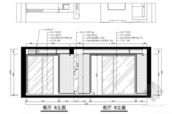 都市花园小区现代风格三居室装修图-都是花园小区现代风格三居室装修图 餐厅立面图