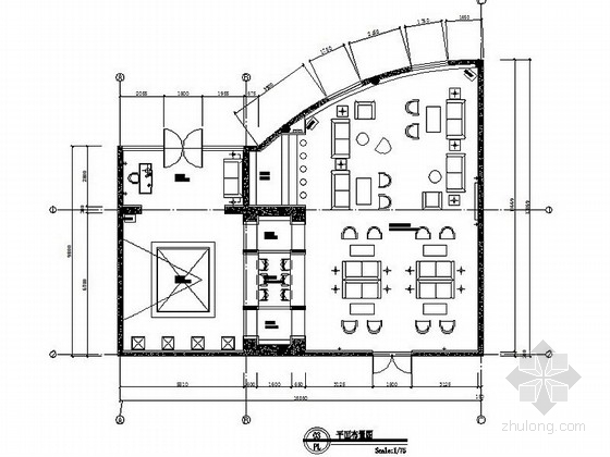 售楼处室外景观施工图资料下载-[山东]某小区售楼处室内装修施工图