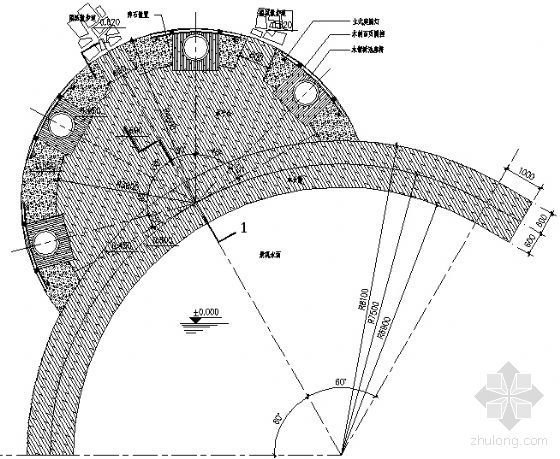 水上观景台施工图资料下载-弧形观景台详图