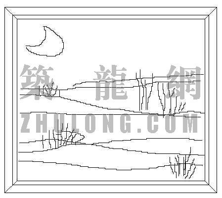浮雕山水画cad资料下载-挂画3