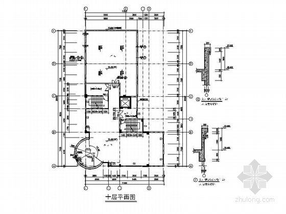 [深圳]高层框架剪力墙结构办公楼建筑施工图-高层框架剪力墙结构办公楼建筑平面图