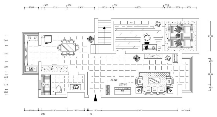 装修效果图复式客厅资料下载-地中海复式楼层装修施工图设计（附效果图）