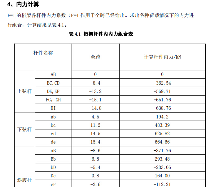 24m跨度钢结构课程设计（含计算书）-内力计算