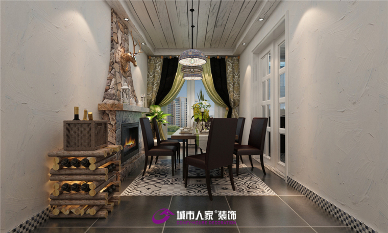 济南中海国际装修效果图美式案例-客餐厅1.jpg