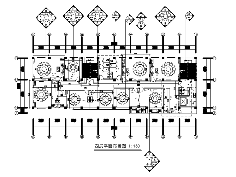 新中式酒店软装设计资料下载-[浙江]某新中式酒店餐厅设计施工图（含效果图）