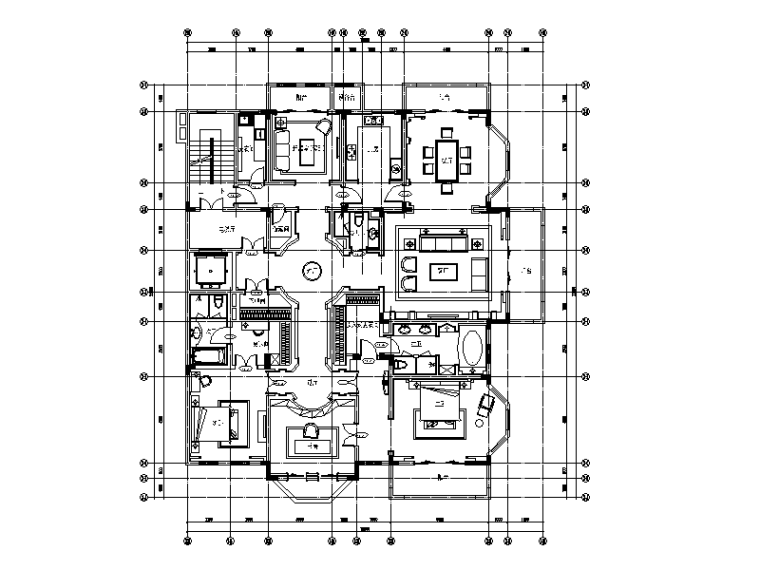 800平cad施工图资料下载-[江苏]欧式风格平层样板房CAD施工图（含效果图）