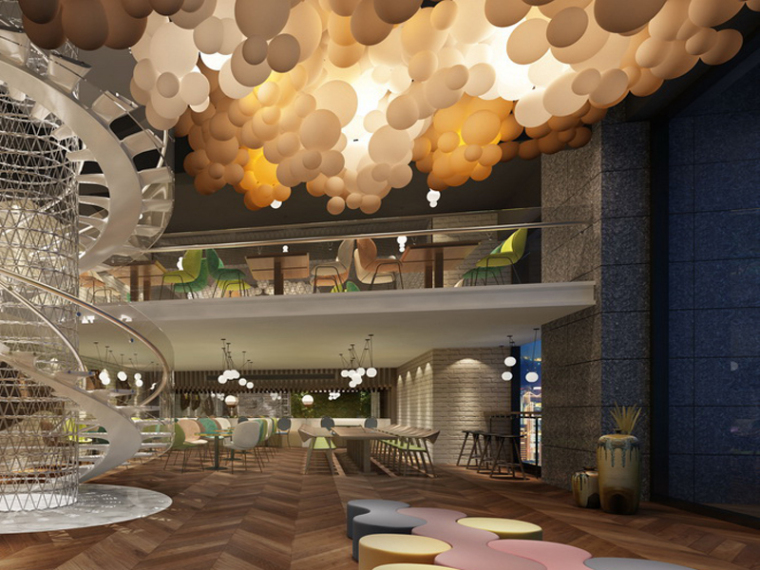 大型报告厅3d模型资料下载-休闲咖啡厅3D模型下载